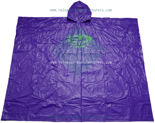 China purple Long rain poncho 